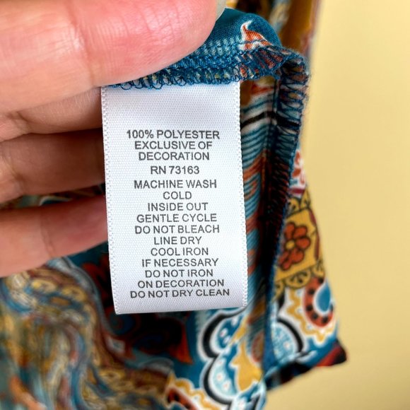 Melissa Paige Boho Southwestern Chiffon Blouse S - Picture 8 of 11